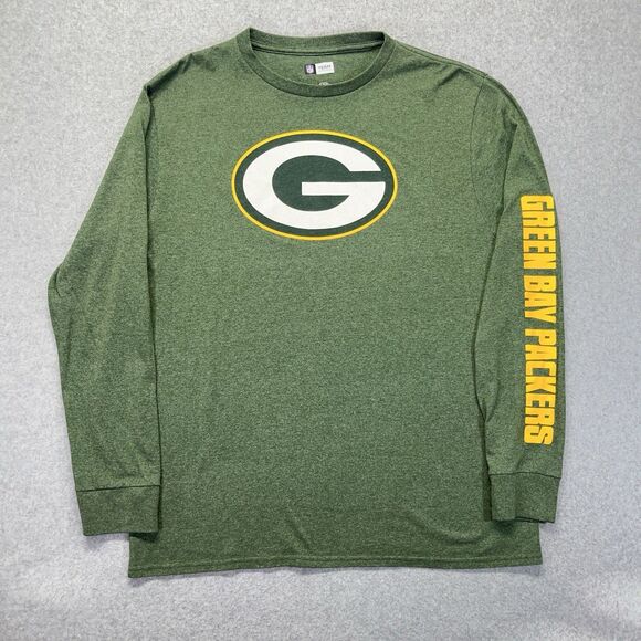 Green Bay Packers Long Sleeve T-Shirt Mens Large L Pullover NFL Football 2717 - Picture 2 of 9